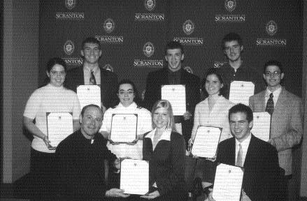 The Scranton Record, October 2003 Page 3 Presidential Scholarships Awarded to Nine The Un i versity has awarded nine fre s h- men full-tuition Presidential Scholarships named in honor of individuals