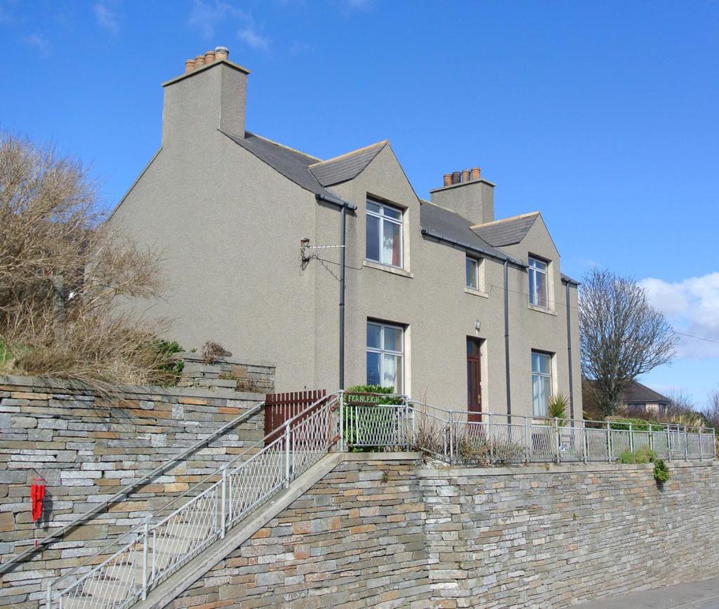 FERNLEIGH, BACK ROAD, STROMNESS Desirable substantial 3 bedroomed family home on the sought after Back Road of Stromness with wonderful views over Stromness Harbour to Orphir Hills and Scapa Flow.