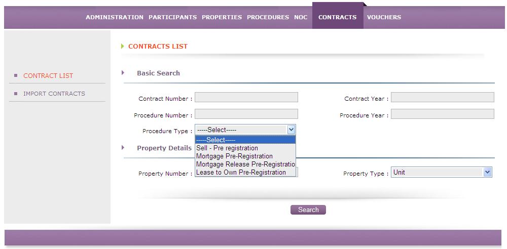 Contracts 7 Different types of contracts are generated as an output of every procedure performed through the application.