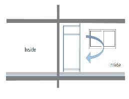 a) General door type of built-in furniture (except Apartment L); b) gallery door type of built-in furniture (Apartment L). 3.