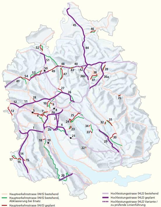 Scenario: New infrastructure Topic New infrastructure facilities from cantonal directive plan Source: Canton Zurich (2007), Cantonal