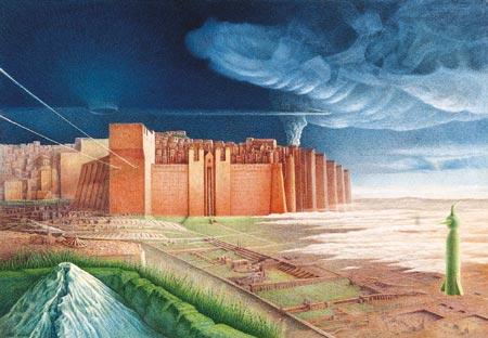 Modern City 1995, watercolor on cardboard, 23.6 x 34.6 cm Horus 1985, watercolor on cardboard, 25.4 x 36.