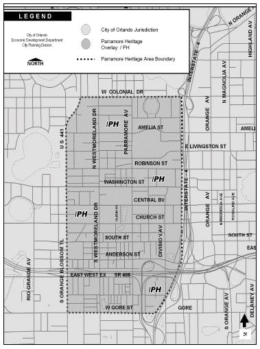 Page 2 LDC2017-00014 Residential Infill in the PH Overlay District A N A LY S I S Understanding the Issue The Parramore Heritage (PH) Overlay District, which is bounded by Colonial Drive on the
