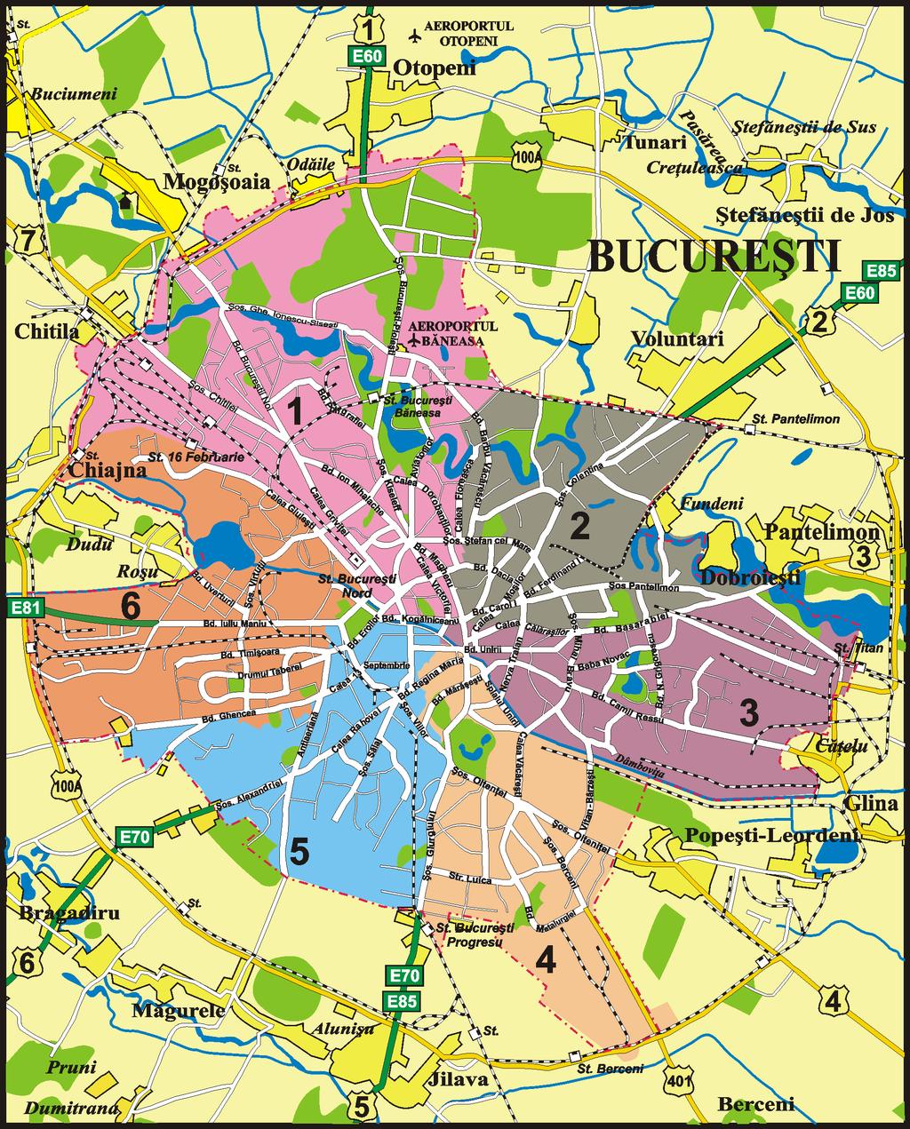 Bucharest Downtown Overview eneral data The downtown of Bucharest mainly consists in the well-known areas such as Victoriei, University, Romana and Unirii, as well as several main neighborhoods like: