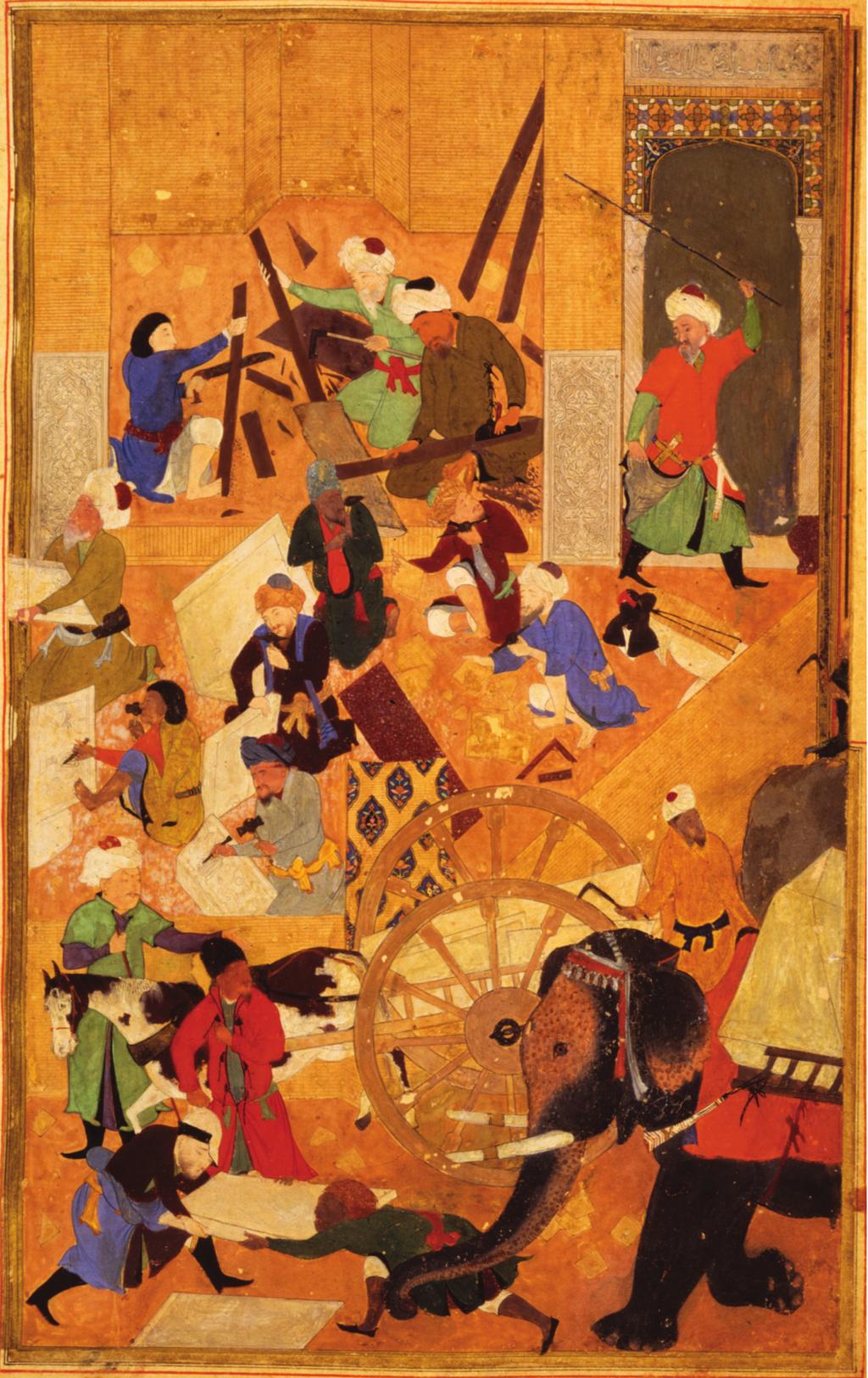 j 390 j M A A R T E N P R A K Figure 1. Workers of different ethnic backgrounds collaborate on the building of the Masjid- i jami mosque (now called Bibi Khanum) in Samarqand, which was built c.