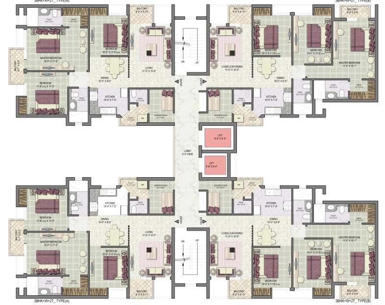 mt) CLUSTER PLAN TOWER - D-1, TOWER -