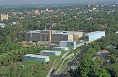 The addition to the Nelson-Atkins Museum of Art runs along the eastern edge of the