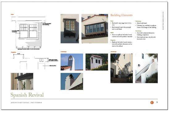 Both Spanish Revival and UCSB Contextual Architectural Patterns are described in six pages each: History and Character: The essential