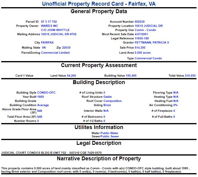Property 3 Wards, Inc. Tax Map No.