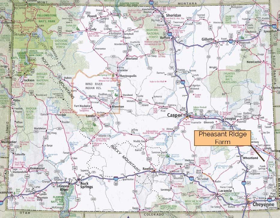 PHEASANT RIDGE WYOMING LOCATION MAP Clark & Associates Land Brokers, LLC is pleased to have been selected as the Exclusive Agent for the Seller of this outstanding offering.