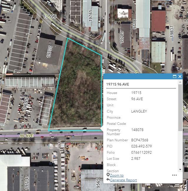 Langley Industrial Land 19715 96 Ave Sale Price: $5,869,825 $45/ SF Sale Date: - Sept 2016 Land area: 130,123 sf