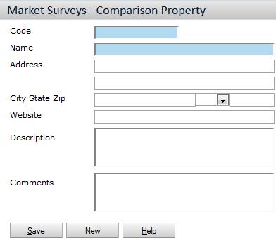 210 Chapter 11: Market Surveys Adding Comparison Properties Once you have gathered data about a competitor s property, you can add a comparison property.