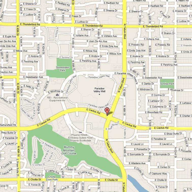 VICINITY MAP 2009 Google - Map data 2009 Tele Atlas 4568 E. Cactus Rd.