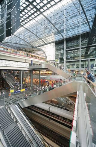 Berlin Central Station BERLIN, GERMANY KONE delivered ecologically sound escalators ordered by a consortium formed by Strabag Berlin and Heitkamp Berlin for the new Berlin