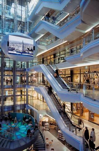 Kaufhaus Sevens DÜSSELDORF, GERMANY This 7-floor luxury building features 70 shops and 4 underground parking levels with 300 parking spaces.