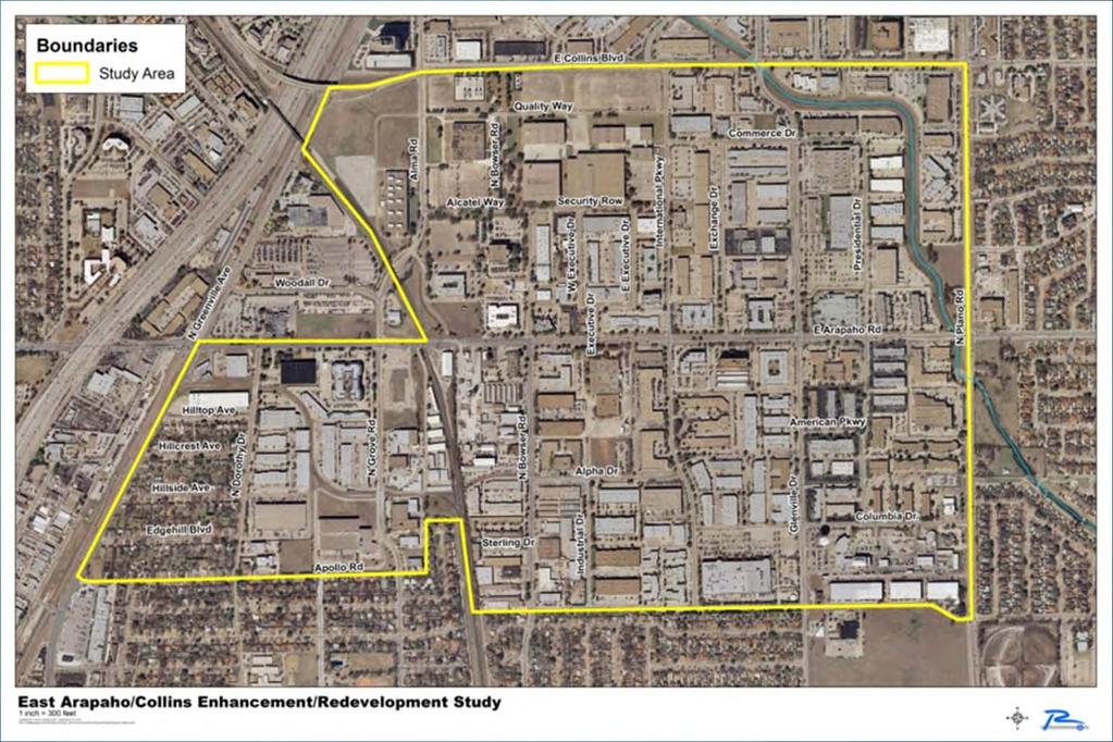 Arapaho/Collins Study Area Boundaries - Comprehensive Plan West: Greenville Avenue