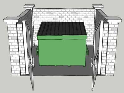 ARTICLE 12: ARCHITECTURAL STANDARDS Figure 12.1 Example of Dumpster Enclosure Image: Bridge & Watson, Inc. 12.4.2 Mechanical systems (HVAC) A.
