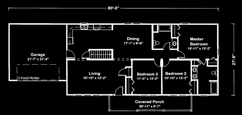 Easy traffic flows in the living room/dining room/kitchen facilitate