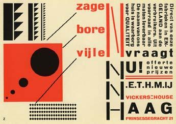 Zwart s design style consisted of primary colors, strong diagonals, different typefaces, and careful asymmetry. He also experimented with photography while working for NKF.