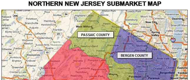 EXCHANGE PLACE CENTRE NORTHERN NEW JERSEY OFFICE MARKET ANALYSIS The following map highlights the NNJ office market as broken down by county: Supply Analysis Vacancy The overall vacancy rate of the