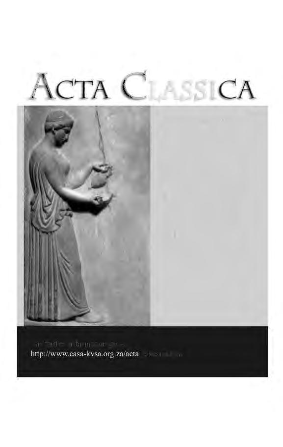 Acta Classica is published