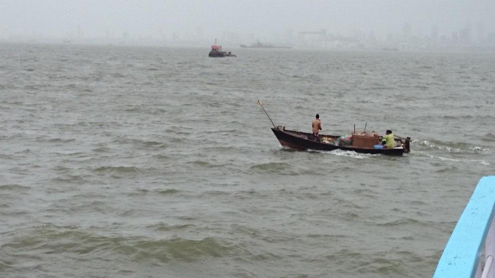 OF MTHL SEA-LINK SECTION Fishing Boats Close to JNPT