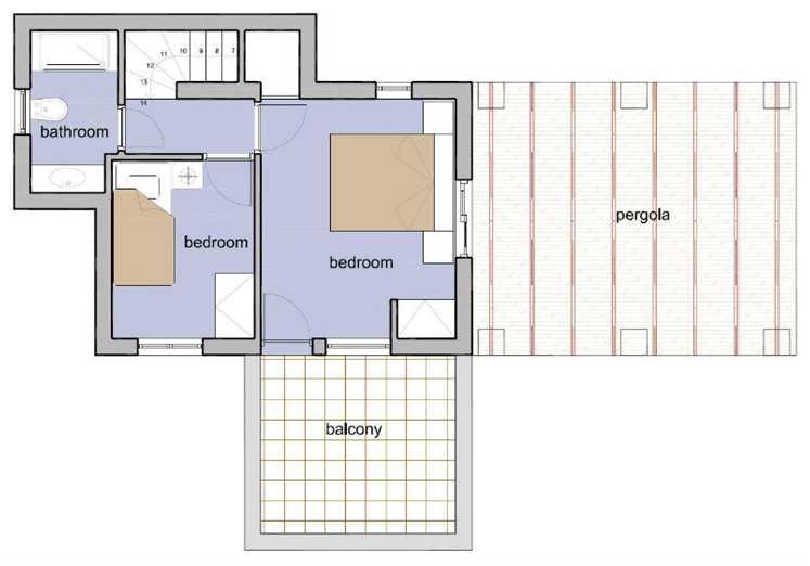 200 Lower Level: living room, open plan kitchenette, bathroom, independent