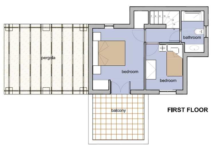 800 Lower Level: living room, open plan kitchenette, bathroom, independent
