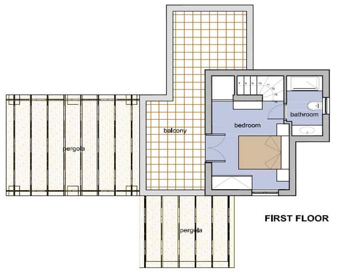 000 Lower Level: bedroom, living room, open plan kitchenette, bathroom,