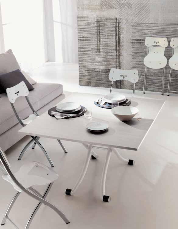 PRACTICAL MULTIFUNCTION - MORE THAN A SIMPLE TRANSFORMABLE TABLE MINI IS THE REAL PHI- LOSOPHY OF A SIMPLE-CHIC LIFE STYLE.