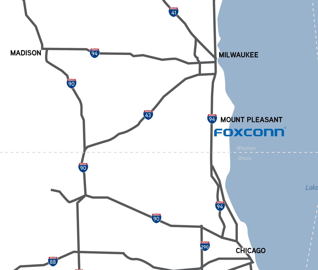 Since the initial announcement from Foxconn, additional news has been released including the planned location of the 20 million square foot campus (Mount Pleasant in Racine County officially dubbed