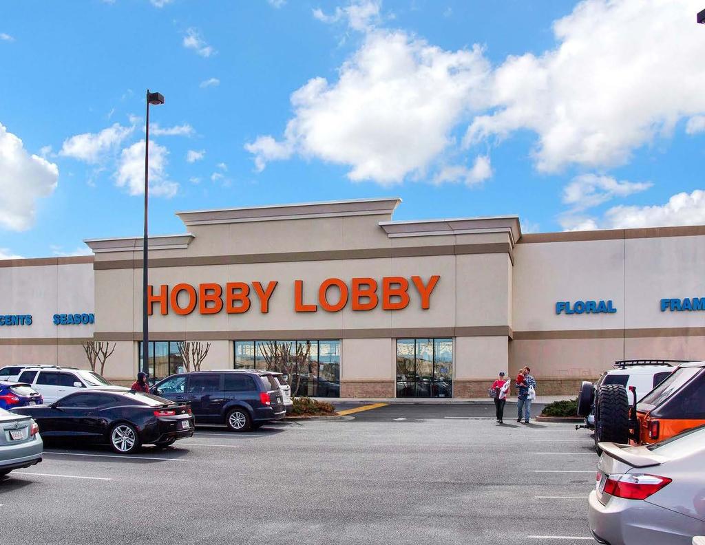 Tenant Overview ABOUT HOBBY LOBBY Hobby Lobby Stores, Inc., headquartered in Oklahoma City, OK, operates over 700 stores across 47 states, averaging 55,000 square feet each.