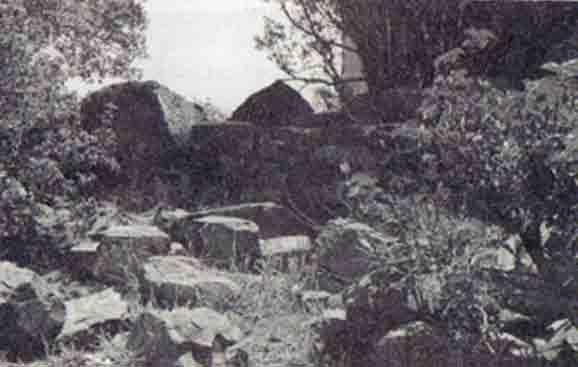 klipvoetpad. Die twee fortifikasies is ongeveer een kilometer opgewek vir elektriese ligte en soekligte. Fort Daspoortrand Fig.63: Die murasie van Quagga Redoubt.