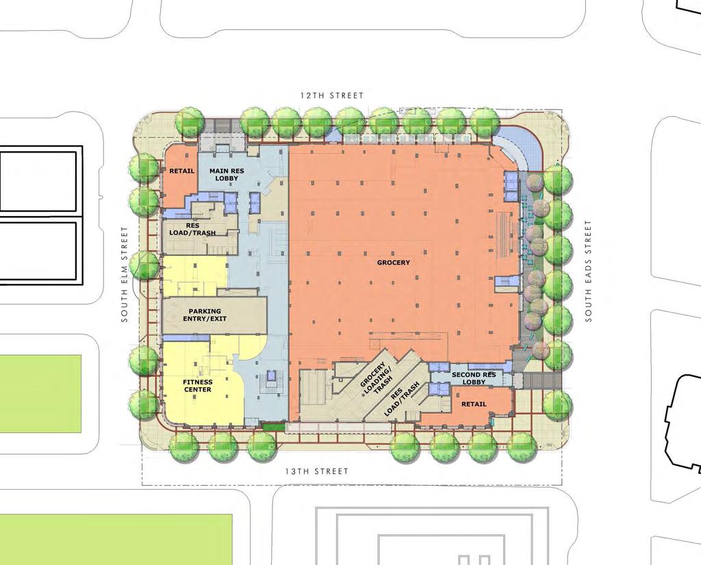 Ground Floor Plan Building Access Pedestrian To Pentagon