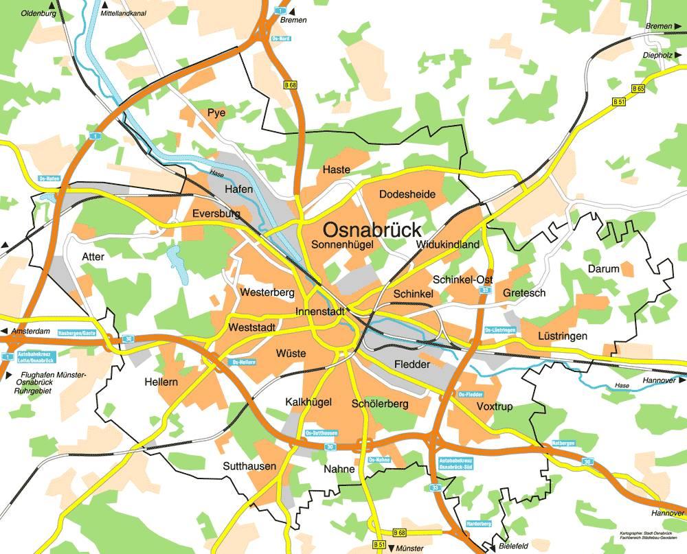 Example: Osnabrück Map of Osnabrück City of Osnabrück: 163.