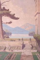 Filoli Ballroom with murals of Muckross Abbey and of