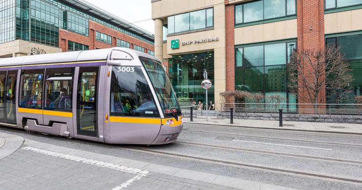 Transport A key attraction of the area is the extensive public transport infrastructure centred on the IFSC which includes bus, tram (Luas), light rail (DART) and mainline rail.