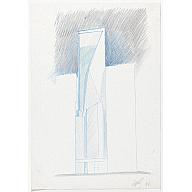 4. Envelope Space CHRISTIAN DE PORTZAMPARC (French, born 1944) LVMH Tower, New York, NY 1994 1999 Perspective sketch, volume study Colored pencil on paper 11 11/16 x 16 9/16" (29.