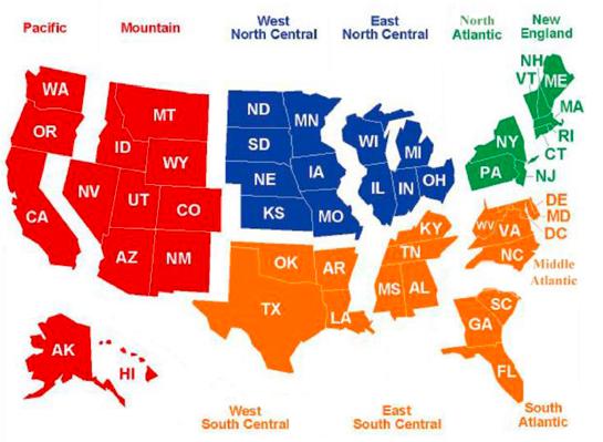 Regional Breakdown Goomzee divided the U.S. market by ten regions.