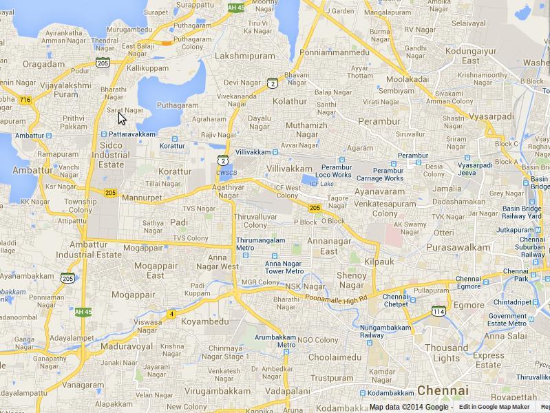 North Chennai Chennai Bypass Road Poonamalle High Road Figure 2: North Chennai map showing location of the localities Kolathur: Kolathur, a suburb located in north Chennai, has a fast developing