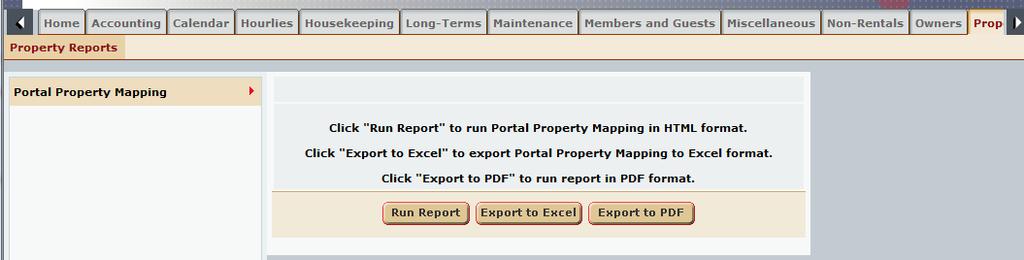 Portal Property Mapping Purpose: This report provides a way for clients to look up properties they have listed in Home Away.