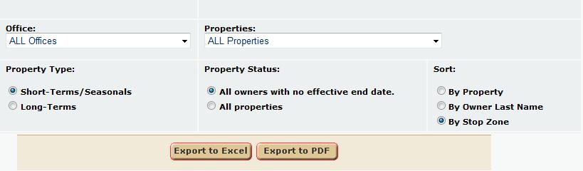 This is designated in VRM by a User Defined Field at the property level. The stop zone code is setup by the client. 4. Property Name Property name to be cleaned. 5. Address Property address. 6.