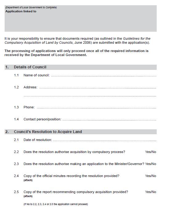 5.2. Application for Land Acquisition The formal application for land acquisition form is shown in Figure 357 though
