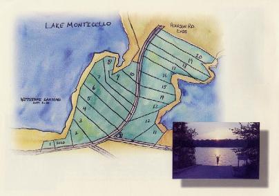Wetstone Landing on Lake Monticello Call 800-204-1940 LOT #1 OWNER SAYS SELL! $119,000* A FOUR MILE VIEW from this waterfront lot on Lake Monticello.