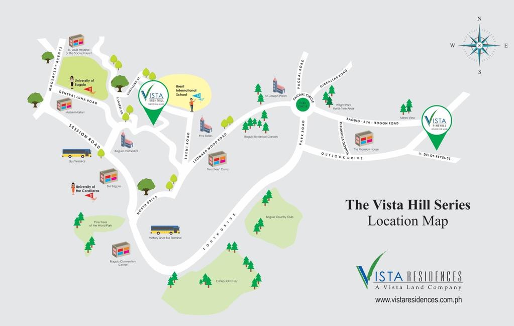 VICINITY MAP Vista Pinehill, Outlook Drive Baguio gives you the best vantage point for a