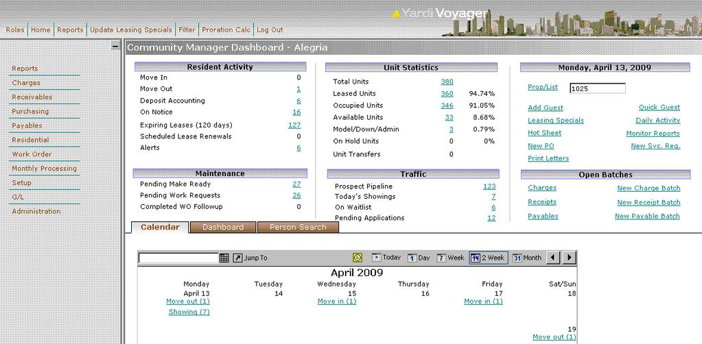 Echelon Property Group Page 3 Voyager Log In and Log Out From the Dashboard, click on Log Out *** DO NOT close YARDI using the close window box in the upper