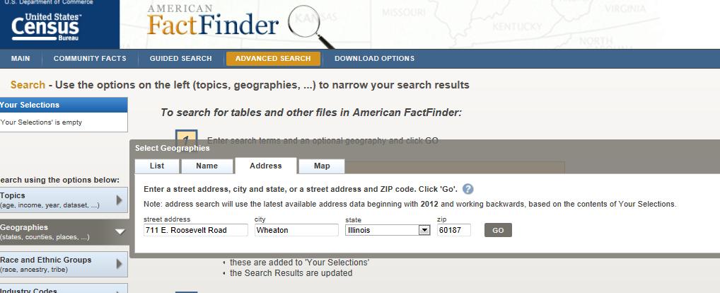 gov/ 2 Under Address Search, click on the street address link.