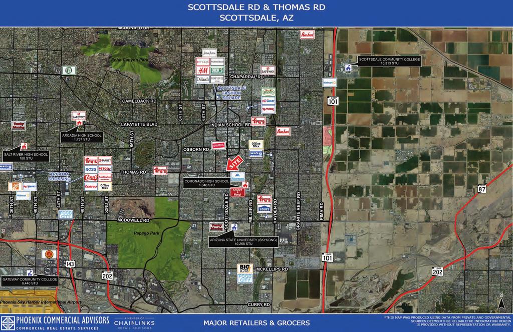 Scottsdale Rd & Thomas Rd Scottsdale, AZ N This map
