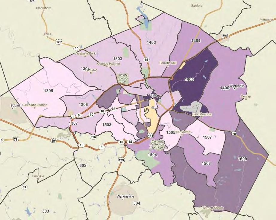 Analysis of Impediments To Fair Housing Choice 16 MALE CONCENTRATIONS IN ATHENS-CLARKE COUNTY