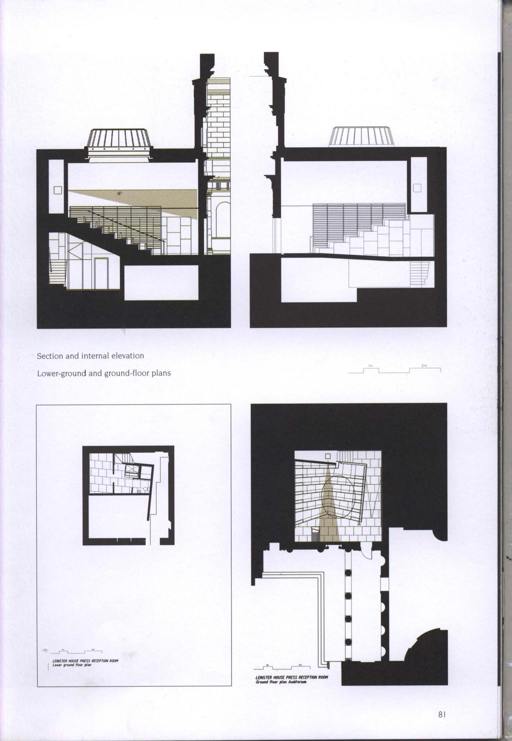 Section and internal elevation Lower-ground and ground-floor